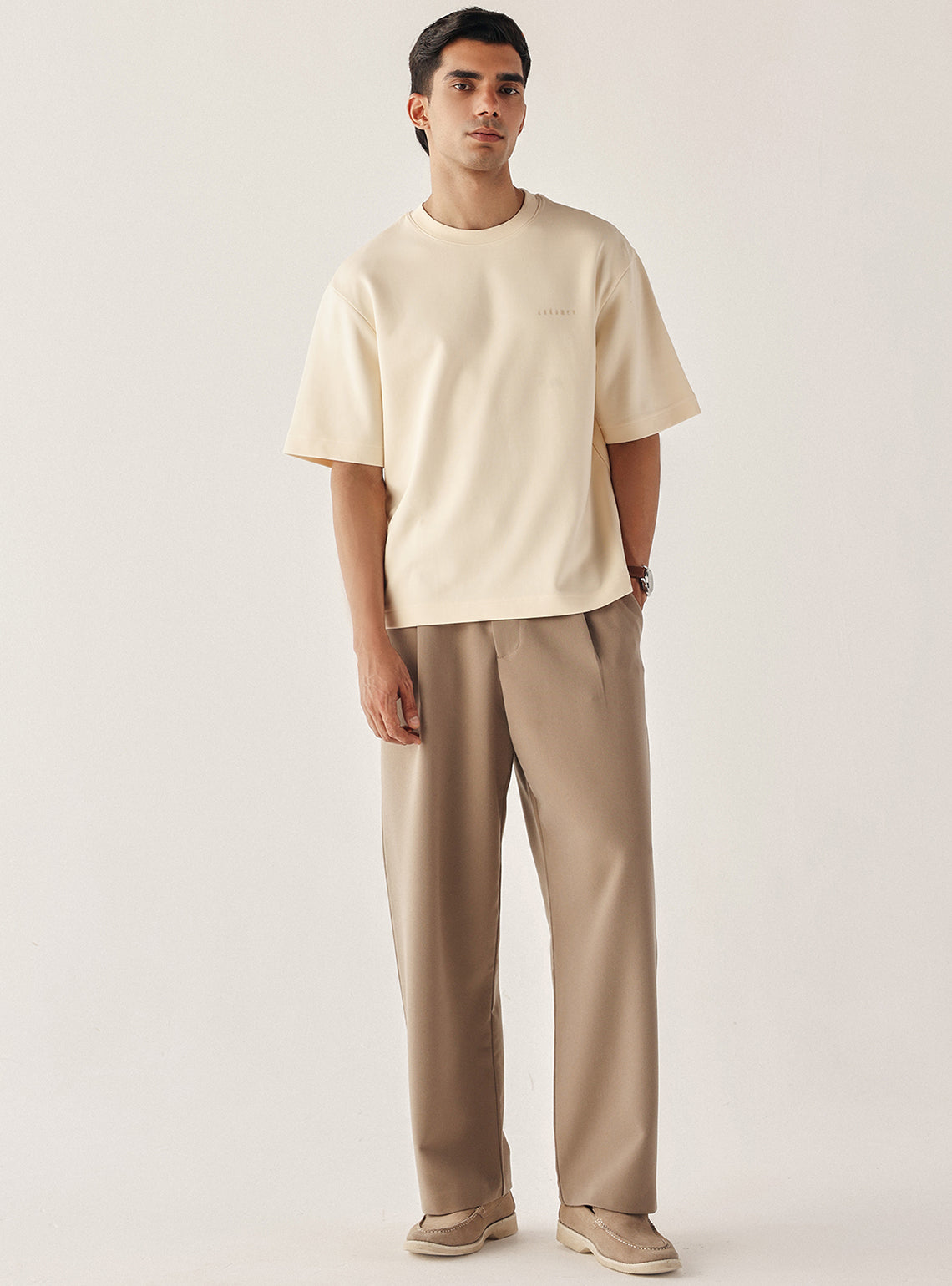 Vanilla White Cotton Blend Crew