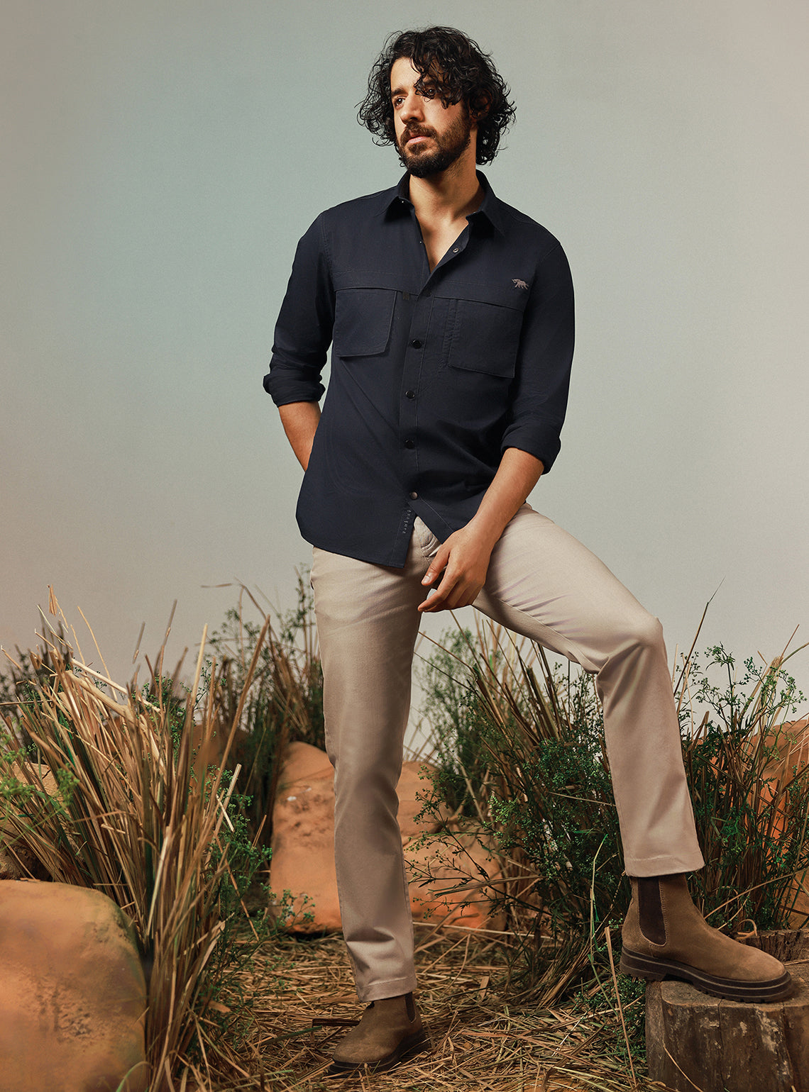Regal Navy Cotton Twill Shirt