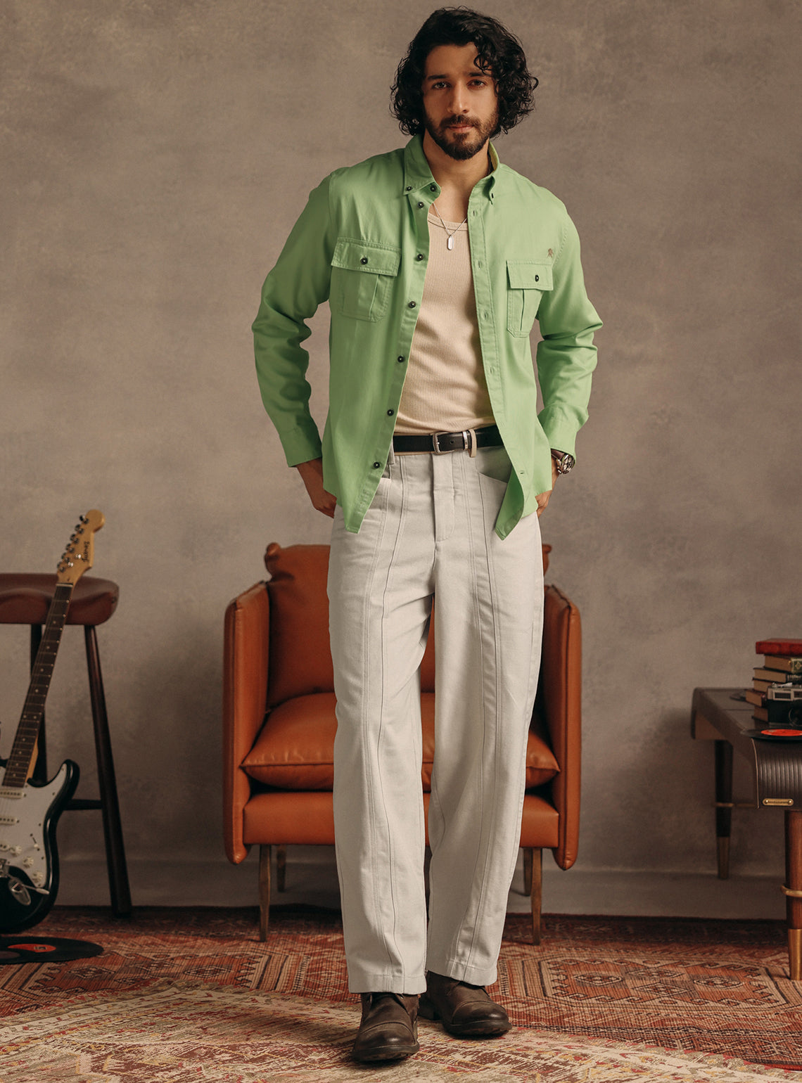 Locust Green Cotton Shirt