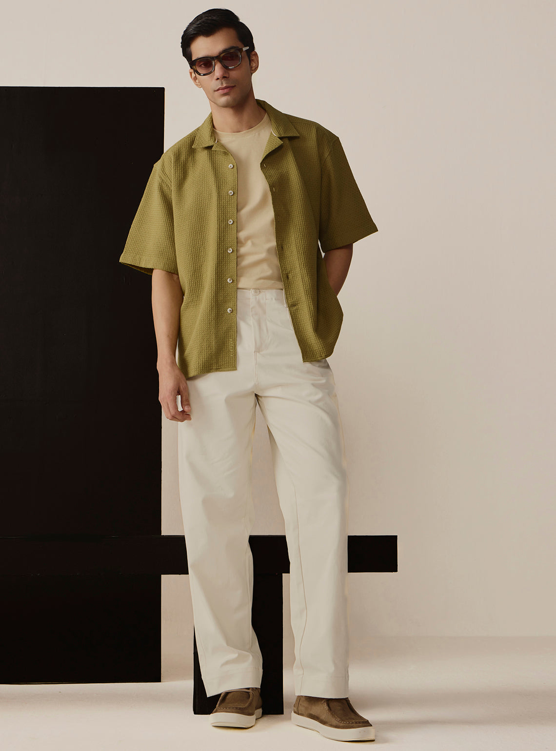 Palm Green Cotton Resort Shirt