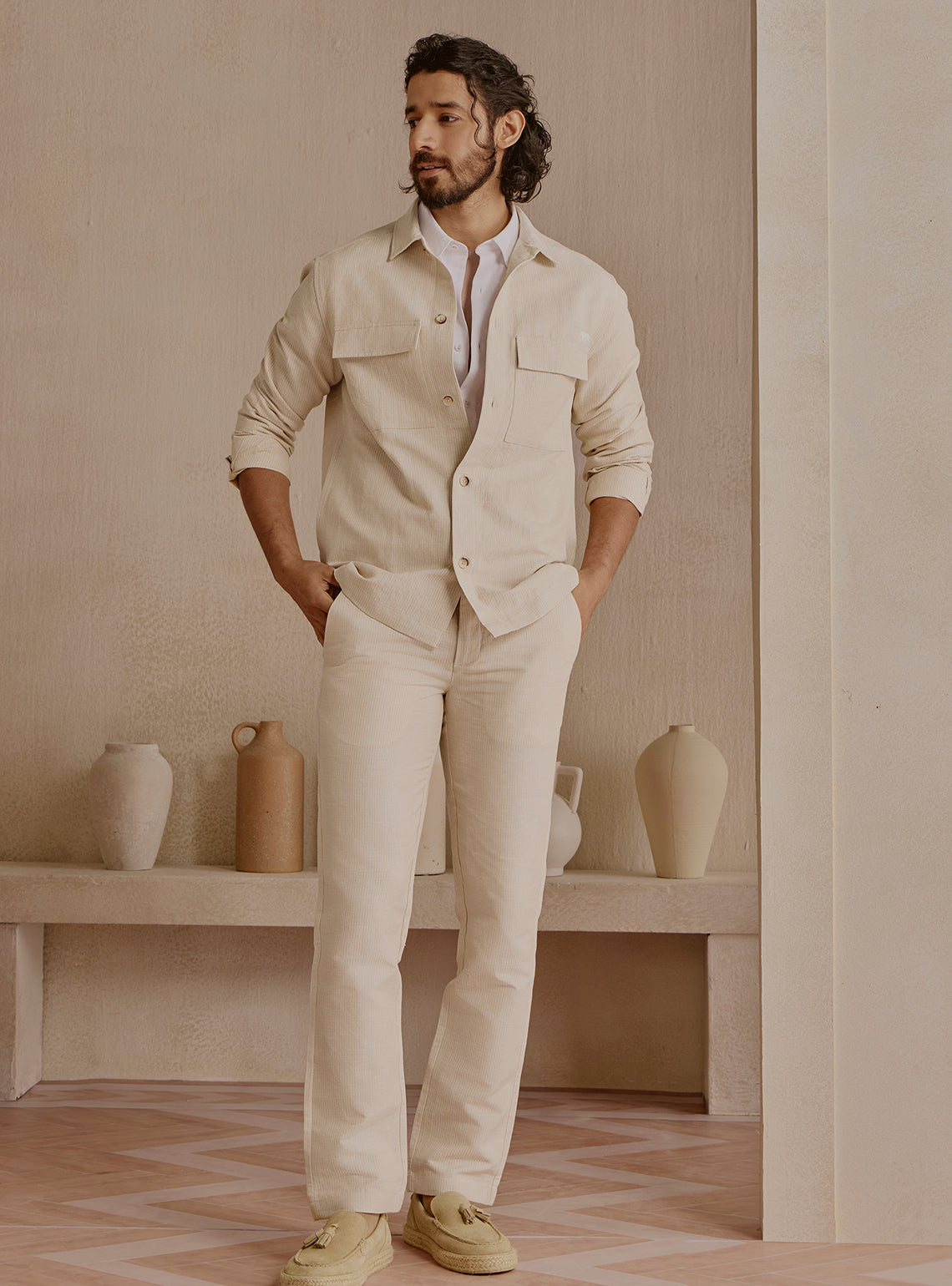 Dune Beige Stripe Jacket