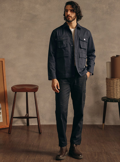Charcoal Navy Cotton Jacket