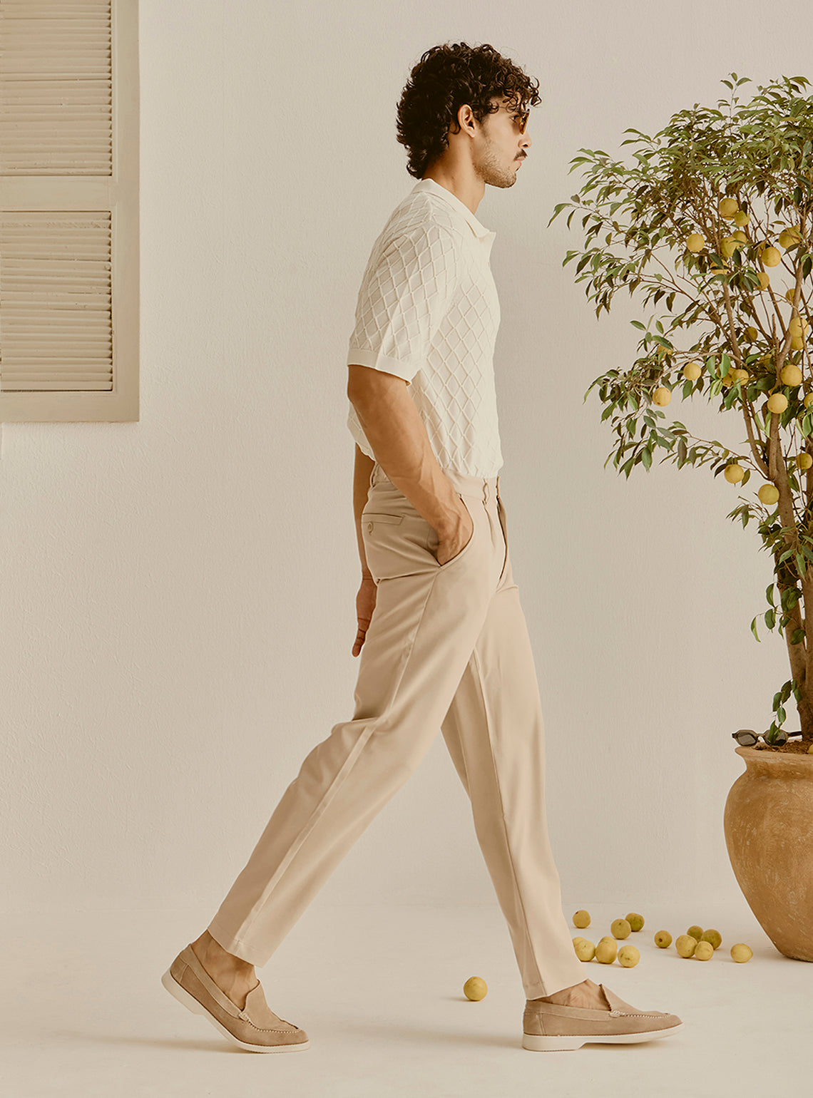 Dubrovnik White Cotton Knit Polo