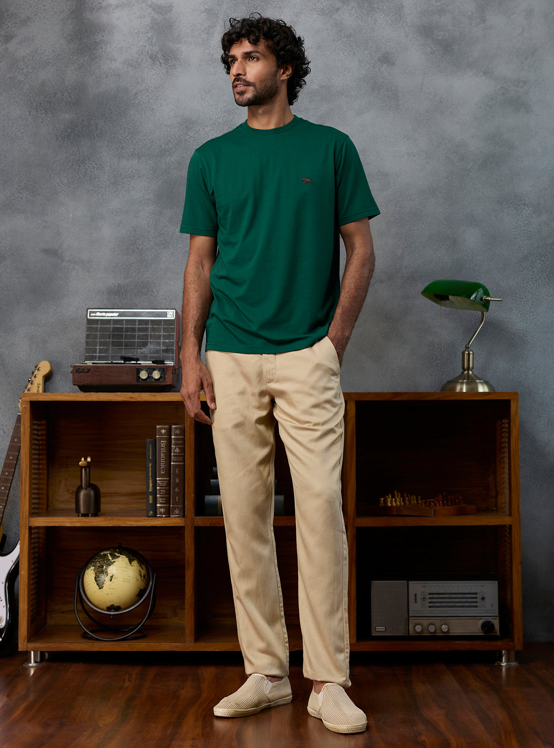 Playbook Green Cotton Blend Crewneck
