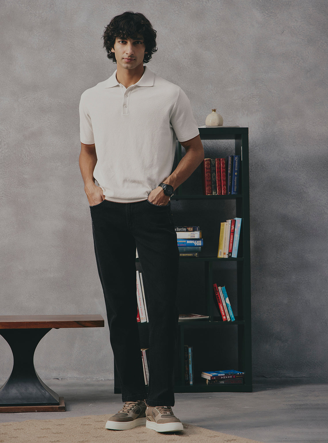 Cream Off White Cotton Polo