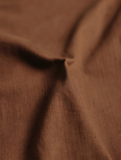 Saddle Brown Cotton Blend Overdye Denim Chinos