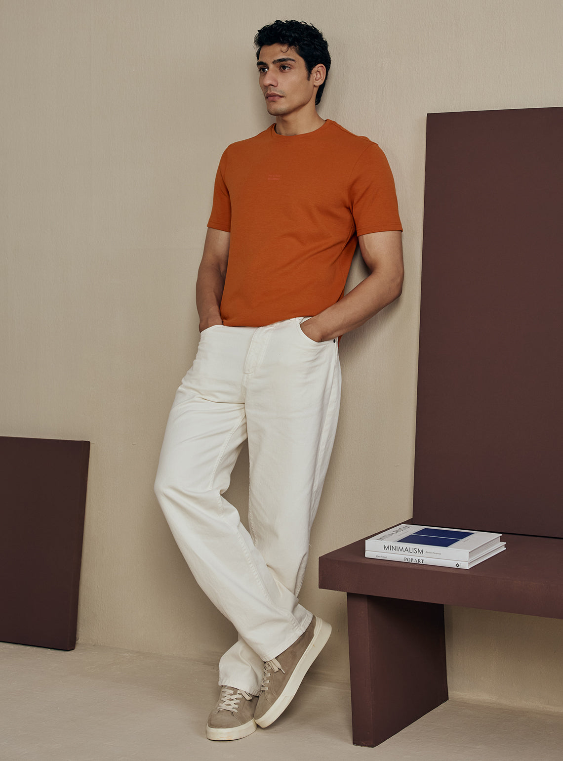 Deep Rust Cotton Blend Crewneck