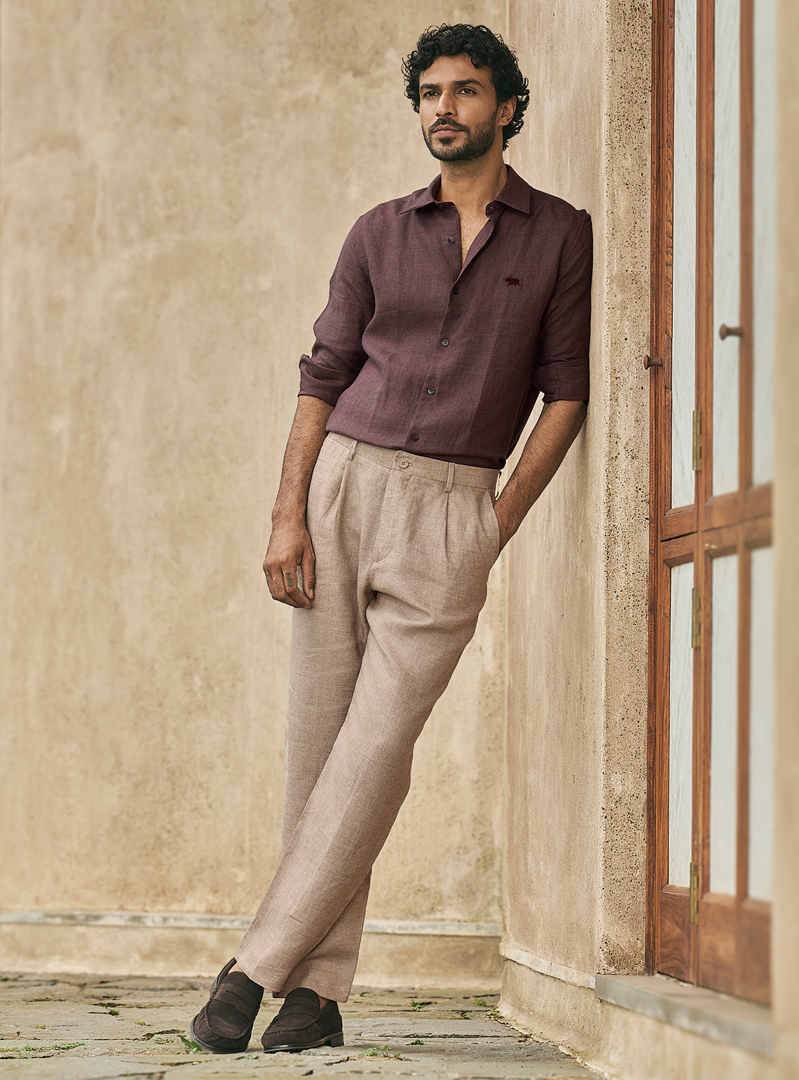 Inferno Black Check Linen Shirt