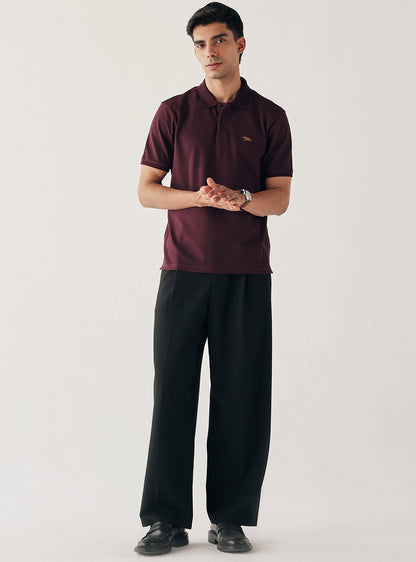 Wineberry Cotton Blend Pique Polo