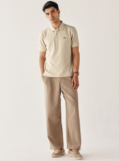Soft Khaki Cotton Blend Polo