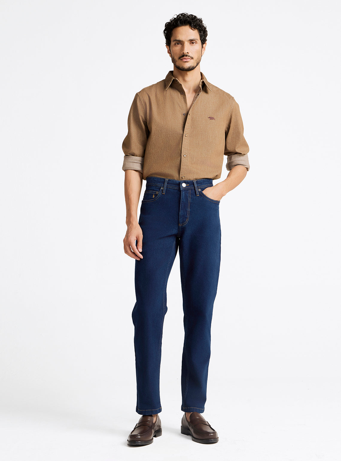 Vulcan Blue Cotton Blend Jeans