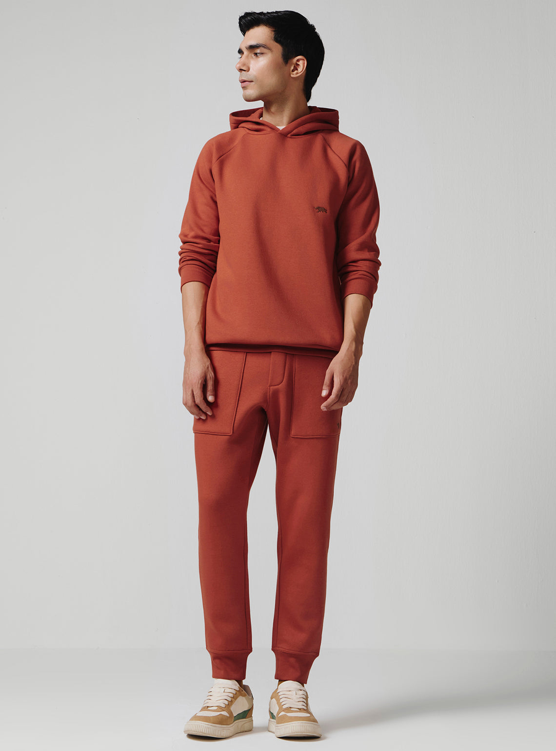 Terracotta Rust Cotton Poly Joggers