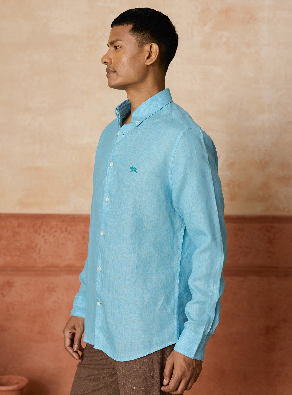 Azure European Linen Shirt