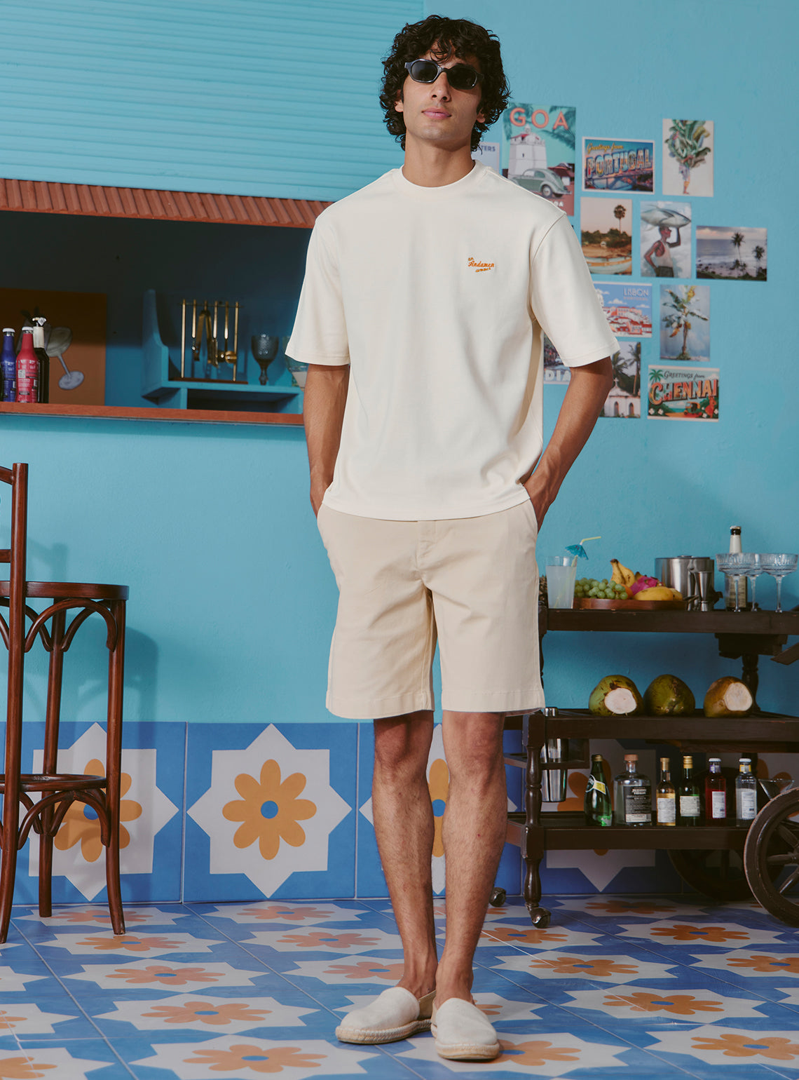 Mai Tai Off-White Cotton Print Crewneck