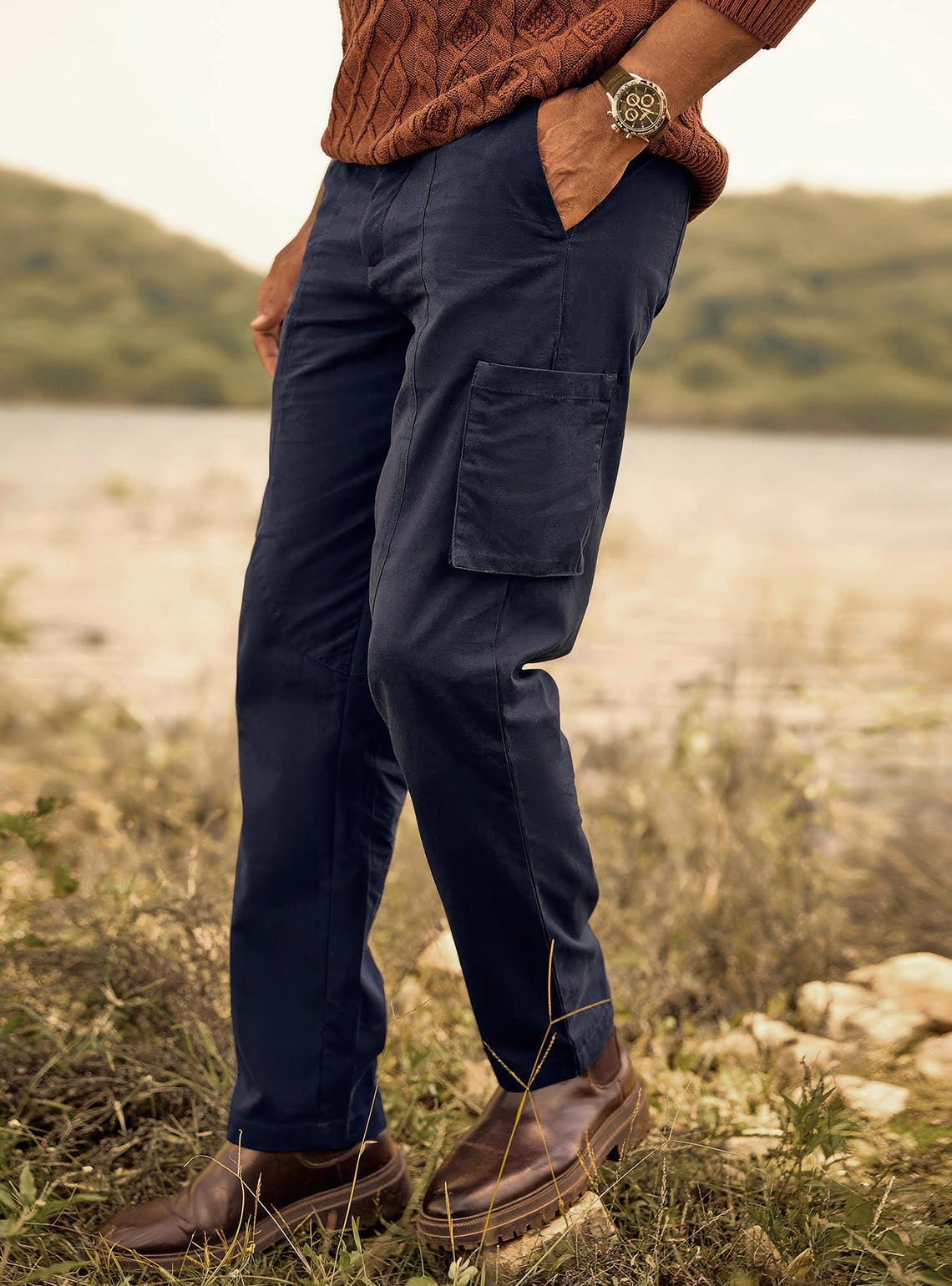 Valhalla Navy Cotton Canvas Cargo