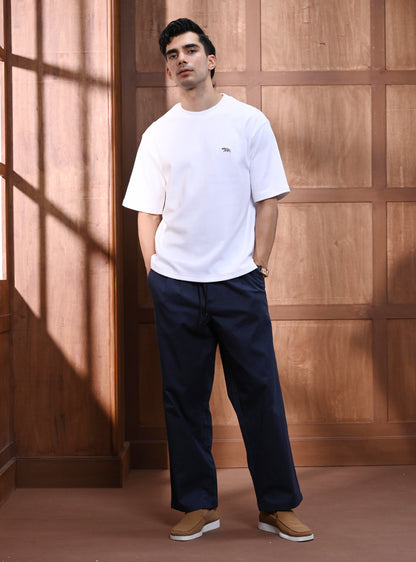 Quartz White Cotton Blend Crew