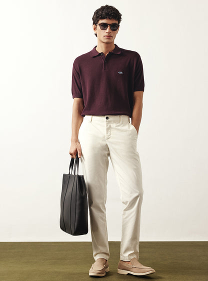 Wineberry Burgundy Cotton Viscose Polo