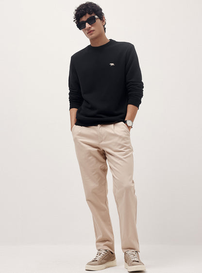 Onyx Black Cotton Blend Sweatshirt