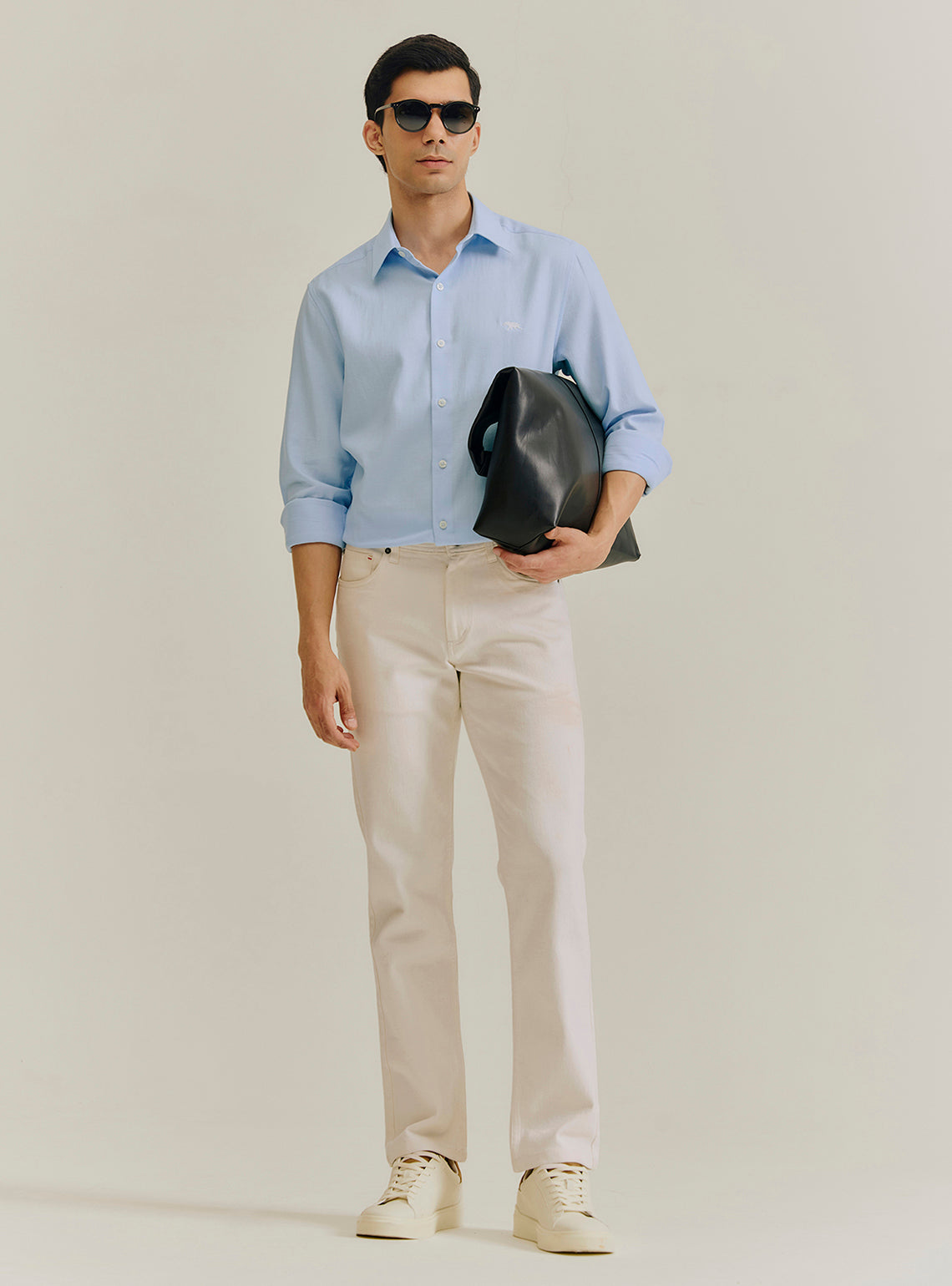 Sky Blue Cotton Dobby Shirt