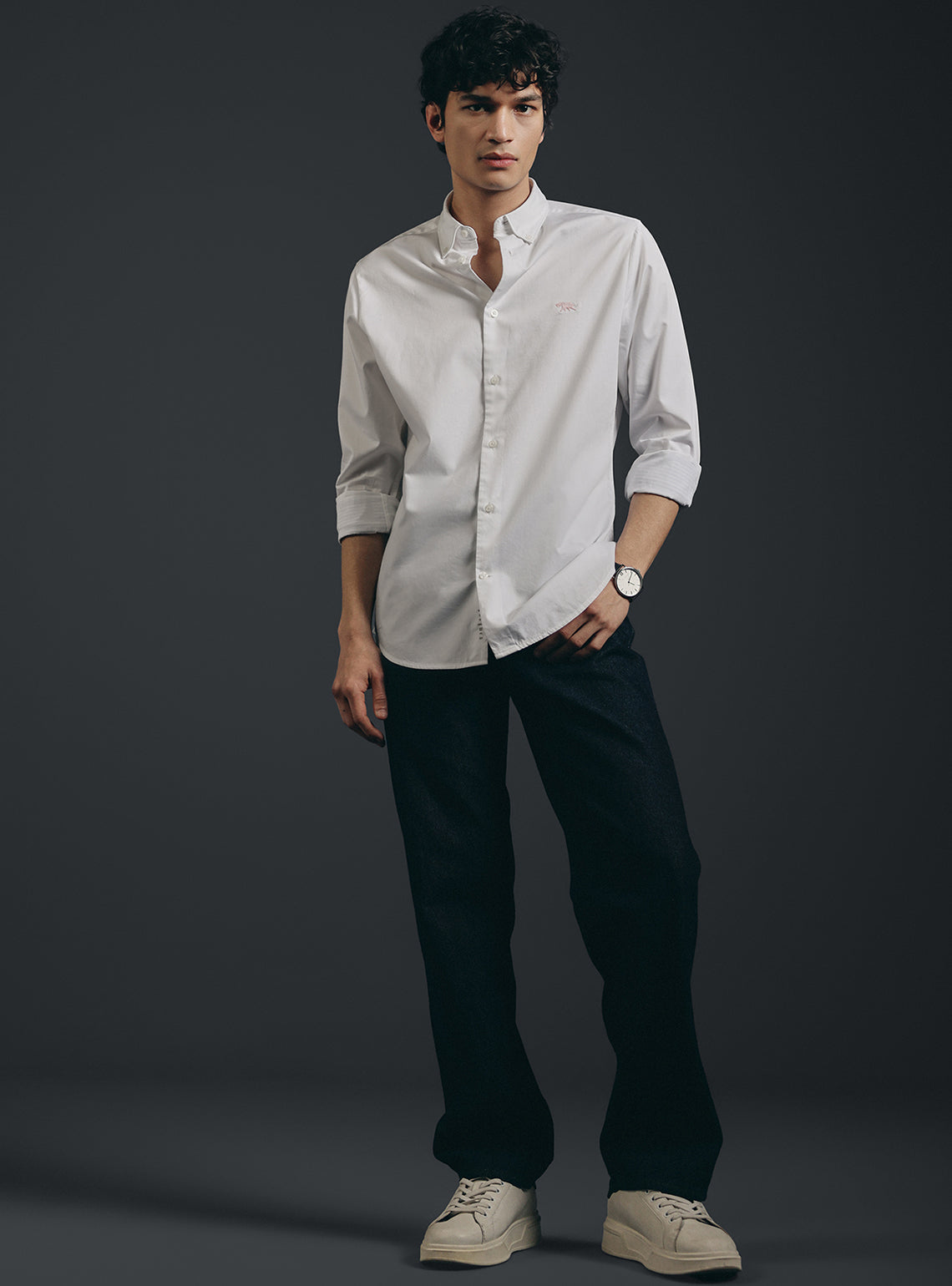 Cloud White Cotton Twill Shirt