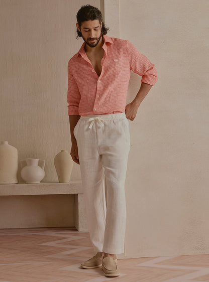 Ember Orange Linen Shirt