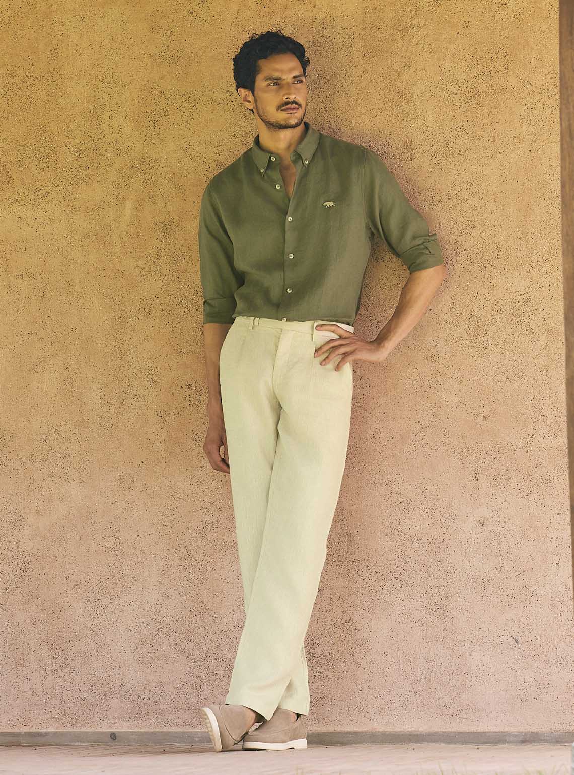Terrain Olive European Linen Shirt