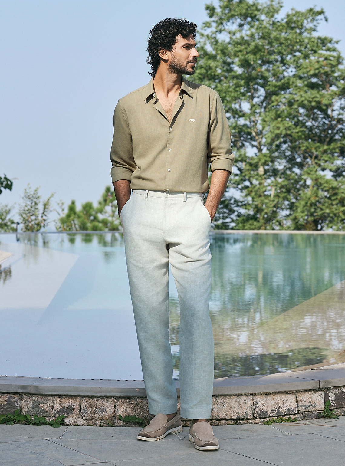 Zenith Olive Lyocell Linen Shirt