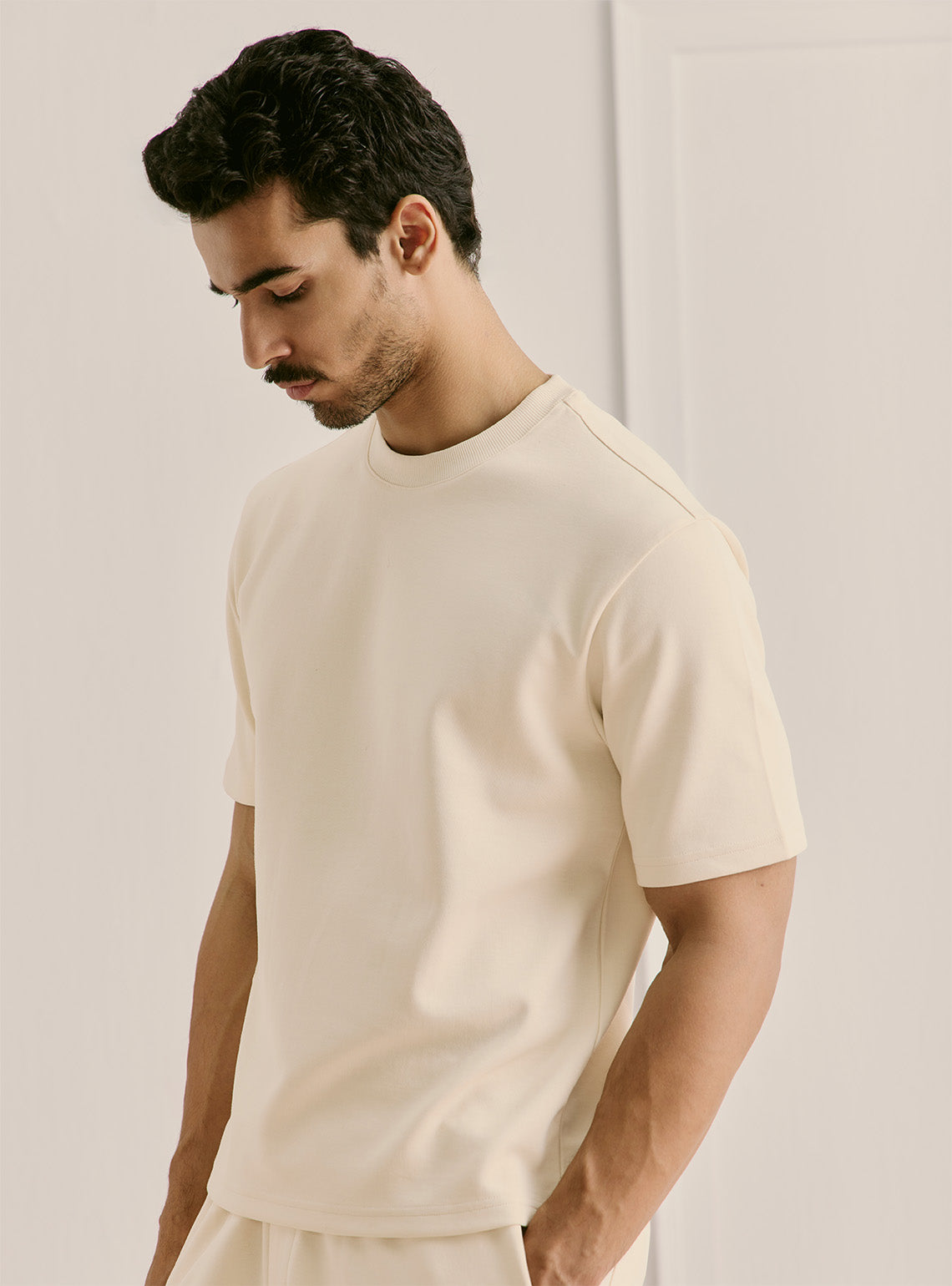 Cloud Off-White Cotton Blend Crewneck