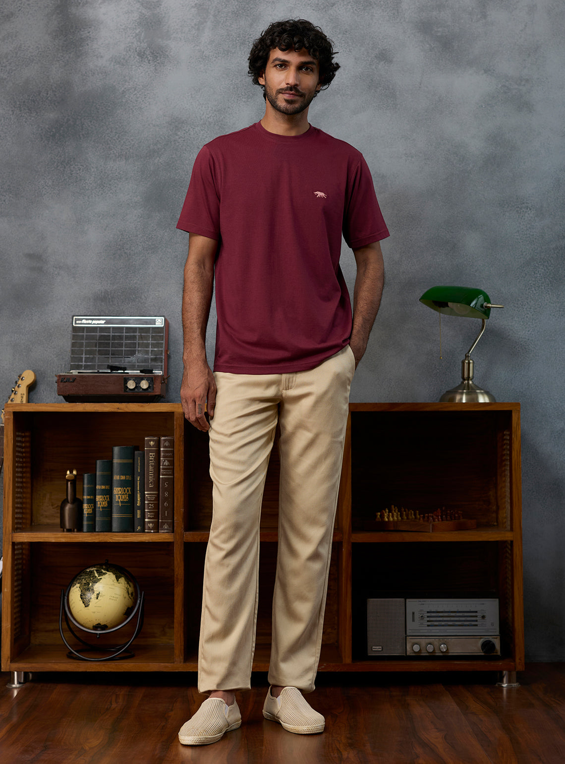 Nightcap Burgundy Cotton Blend Crewneck