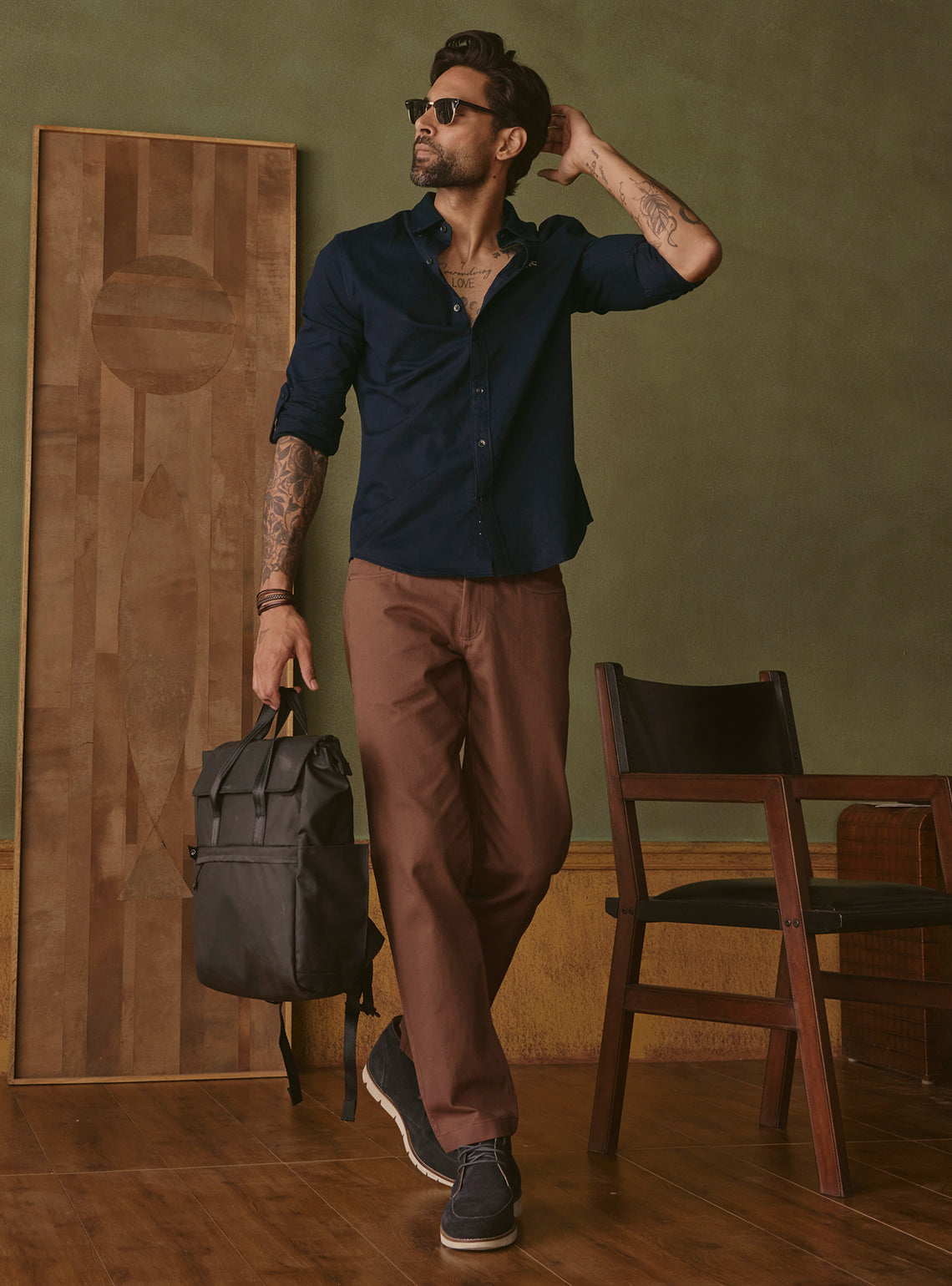 Earthy Brown Cotton Chino