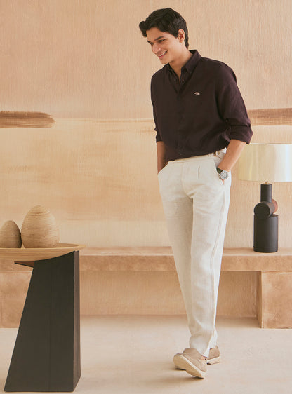 Deep Brown Linen Shirt