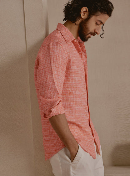 Ember Orange Linen Shirt
