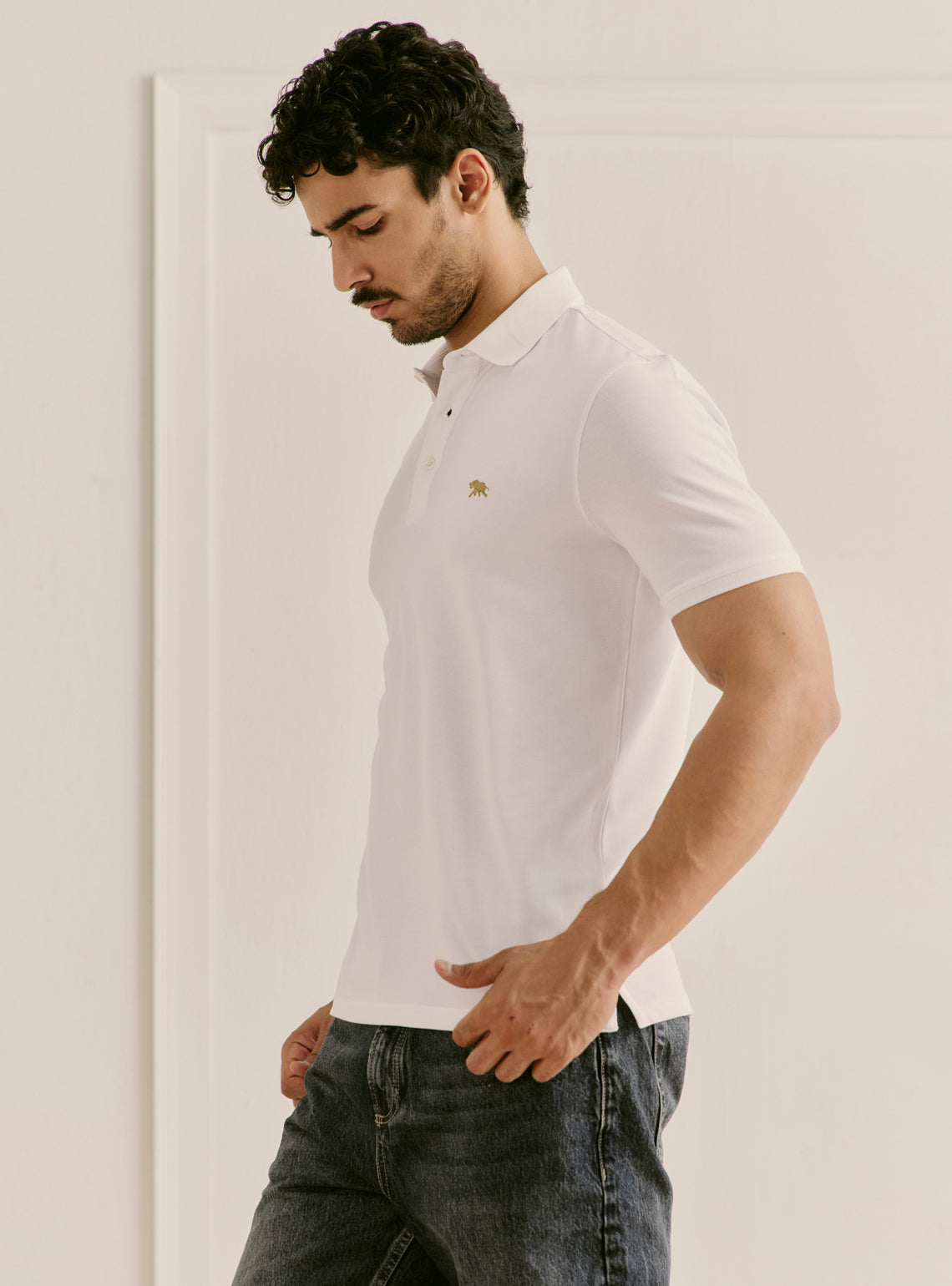 Alto White Pique Polo