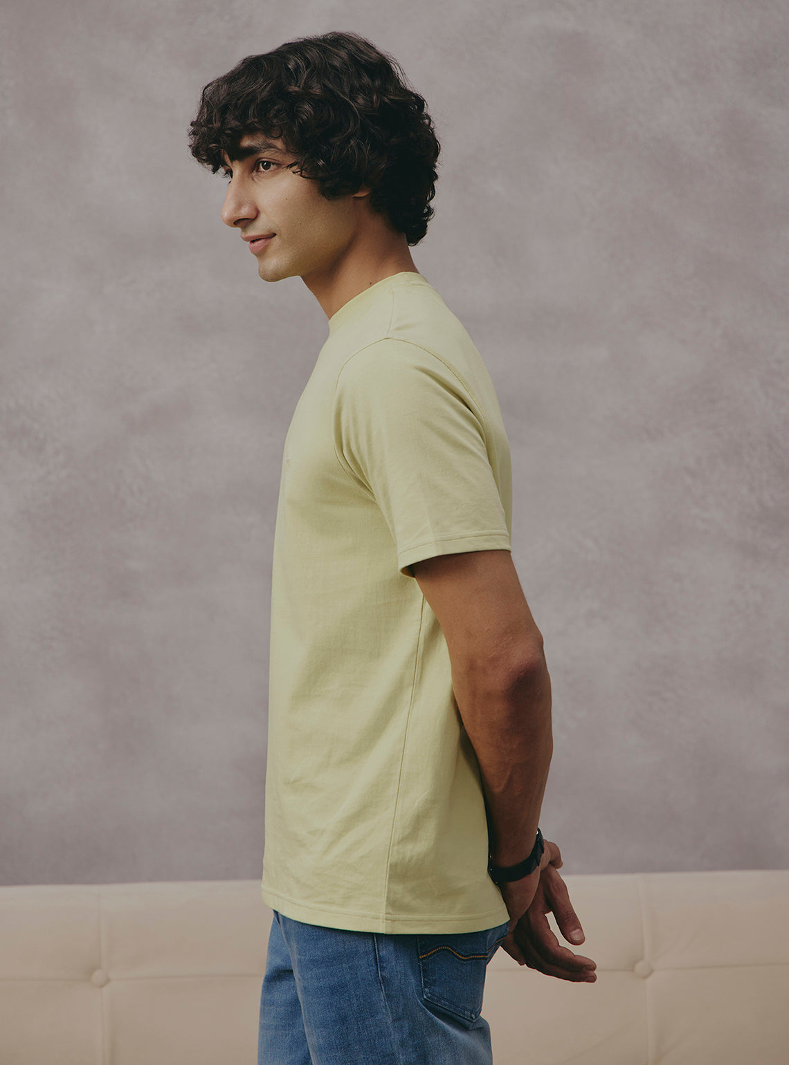 Honey Yellow Cotton Crewneck
