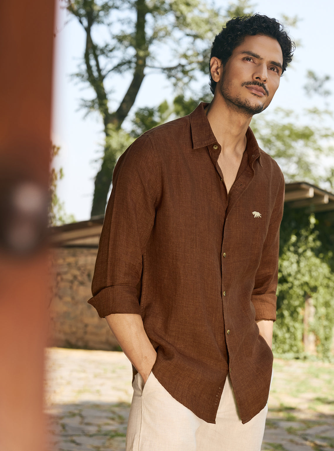 Earthy Brown Linen Shirt