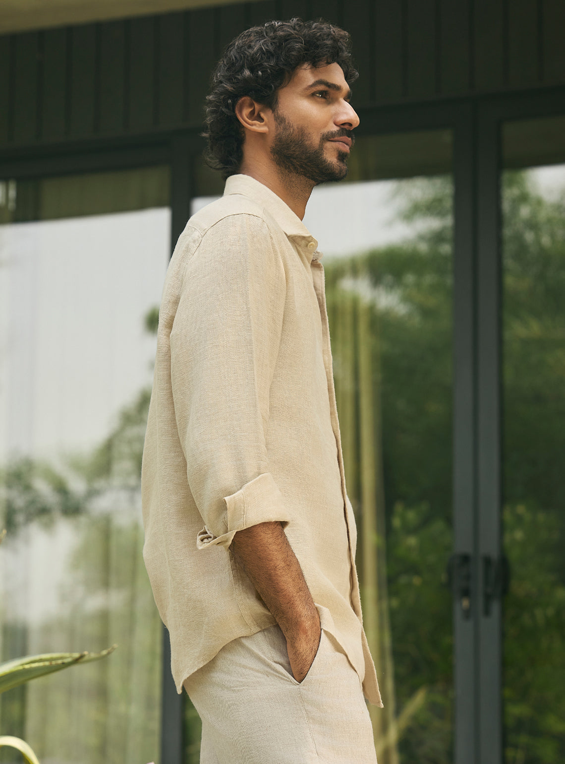 Sun Yellow European Linen Shirt