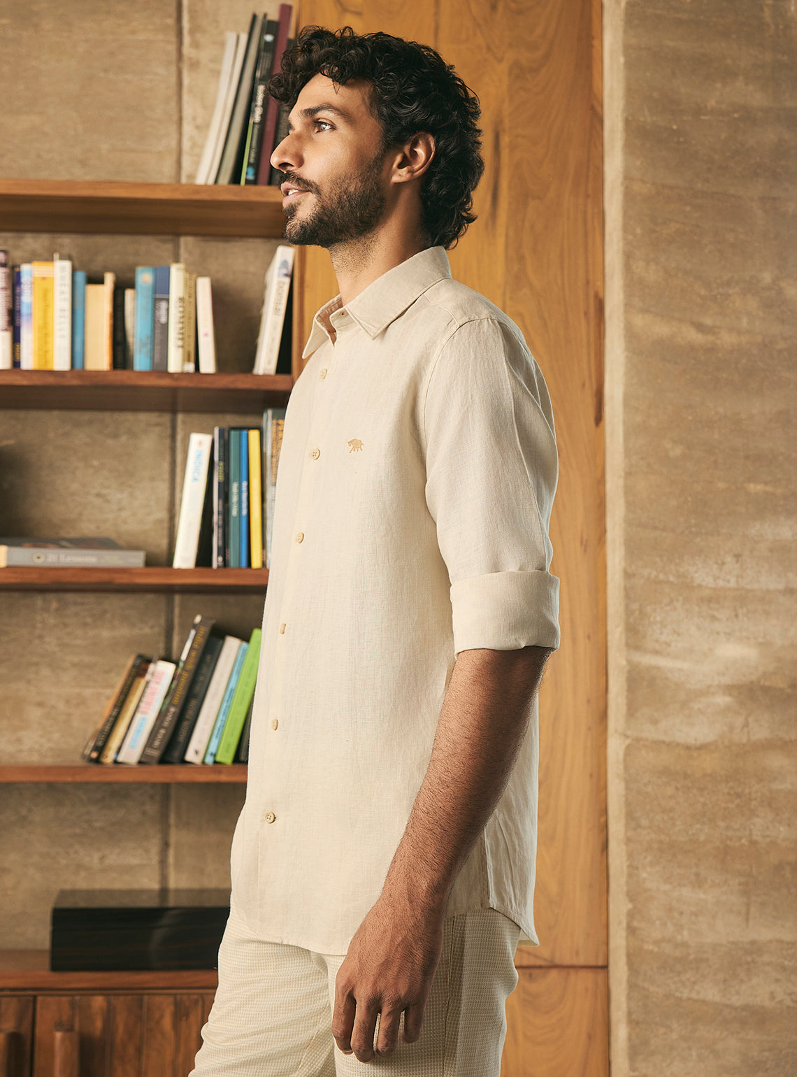 Sand Beige European Linen Shirt