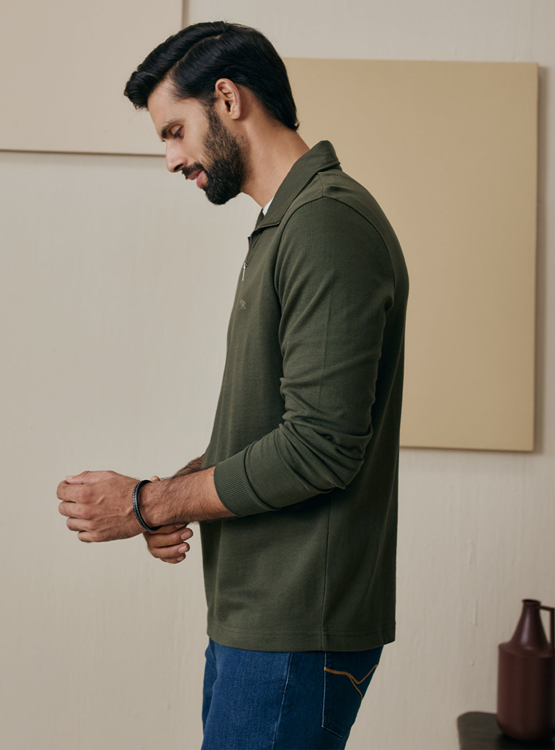 Earthy Olive Cotton Sweatshirt