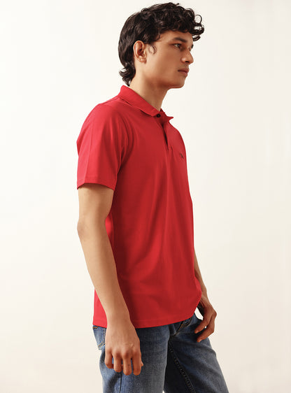 Jasper Red Cotton Polo