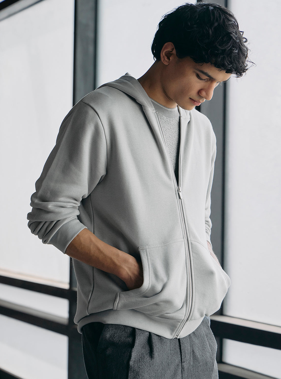 Stack Grey Cotton Triblend Hoodie