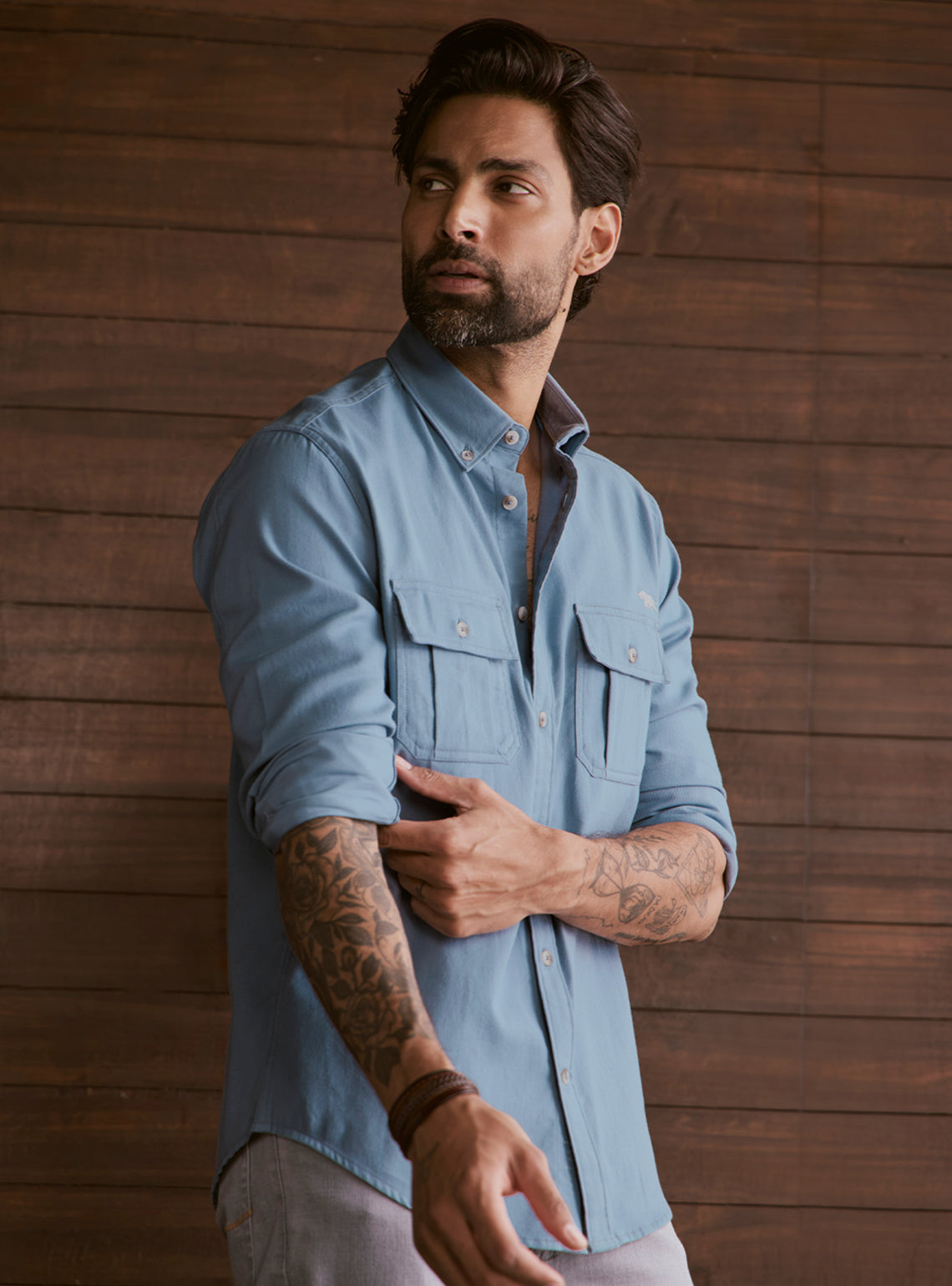 Glacier Blue Explorer Cotton Shirt