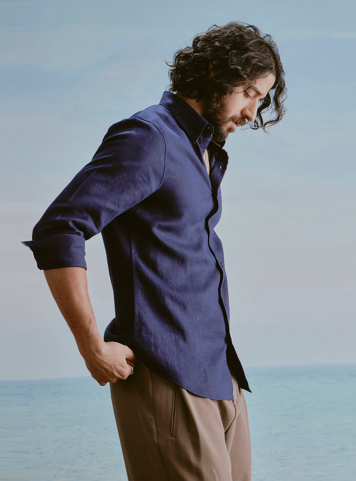 Midnight Navy Linen Shirt