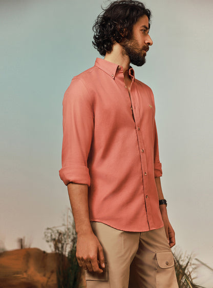 Dawn Pink Cotton Twill Shirt