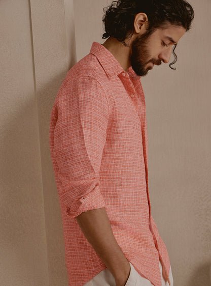 Ember Orange Linen Shirt