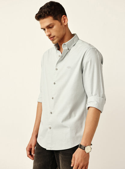 Timeless Stone Grey Cotton Oxford Shirt