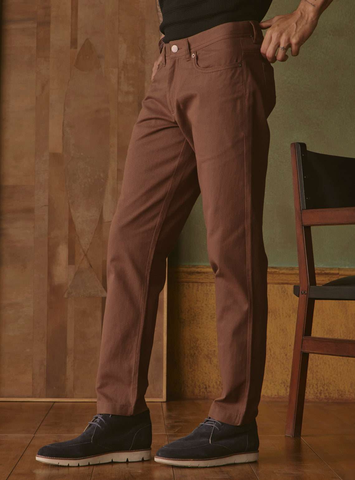 Earthy Brown Cotton Chino