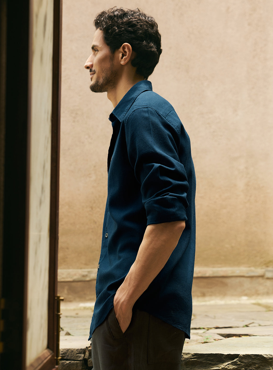 Abyss Navy Lyocell Linen Shirt
