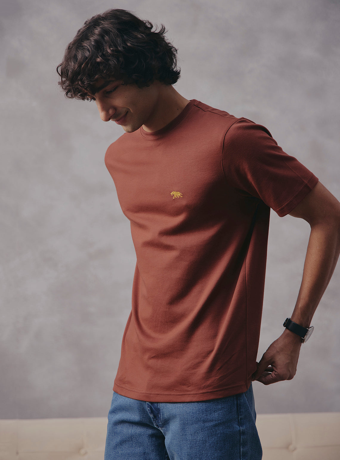 Pepper Brown Supima Cotton Crewneck