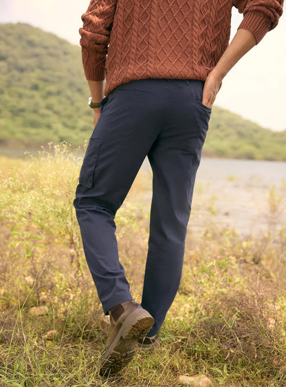 Valhalla Navy Cotton Canvas Cargo