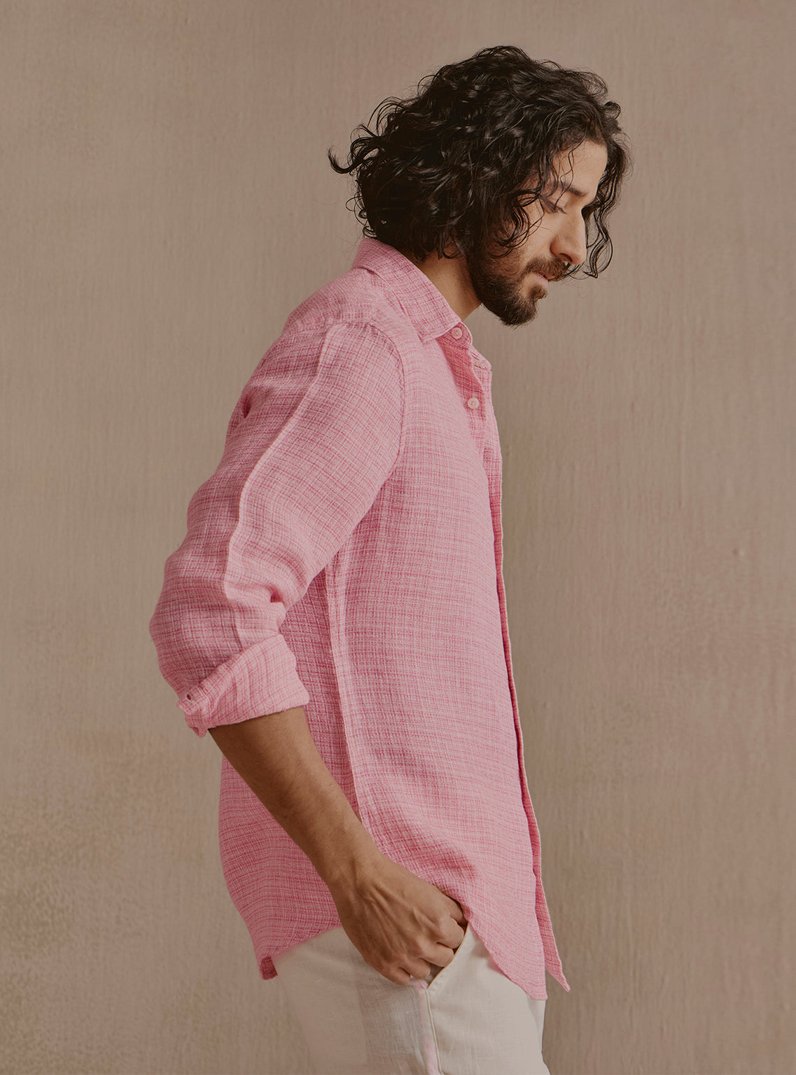 Blush Pink Linen Shirt